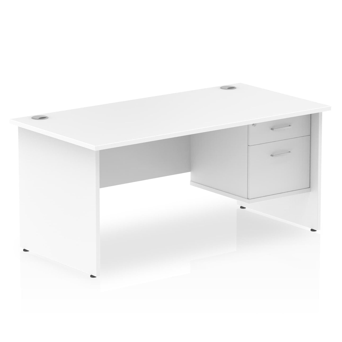 Impulse Panel End Straight Desk With Single Fixed Pedestal