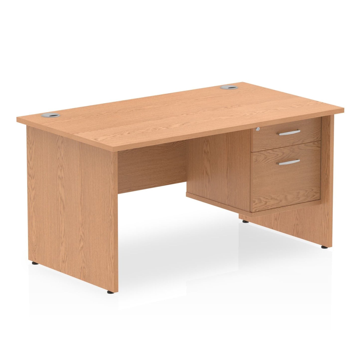 Impulse Panel End Straight Desk With Single Fixed Pedestal