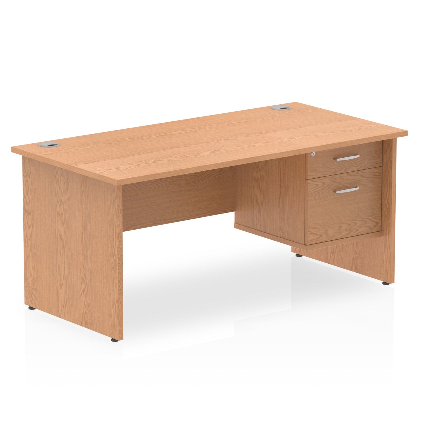Impulse Panel End Straight Desk With Single Fixed Pedestal