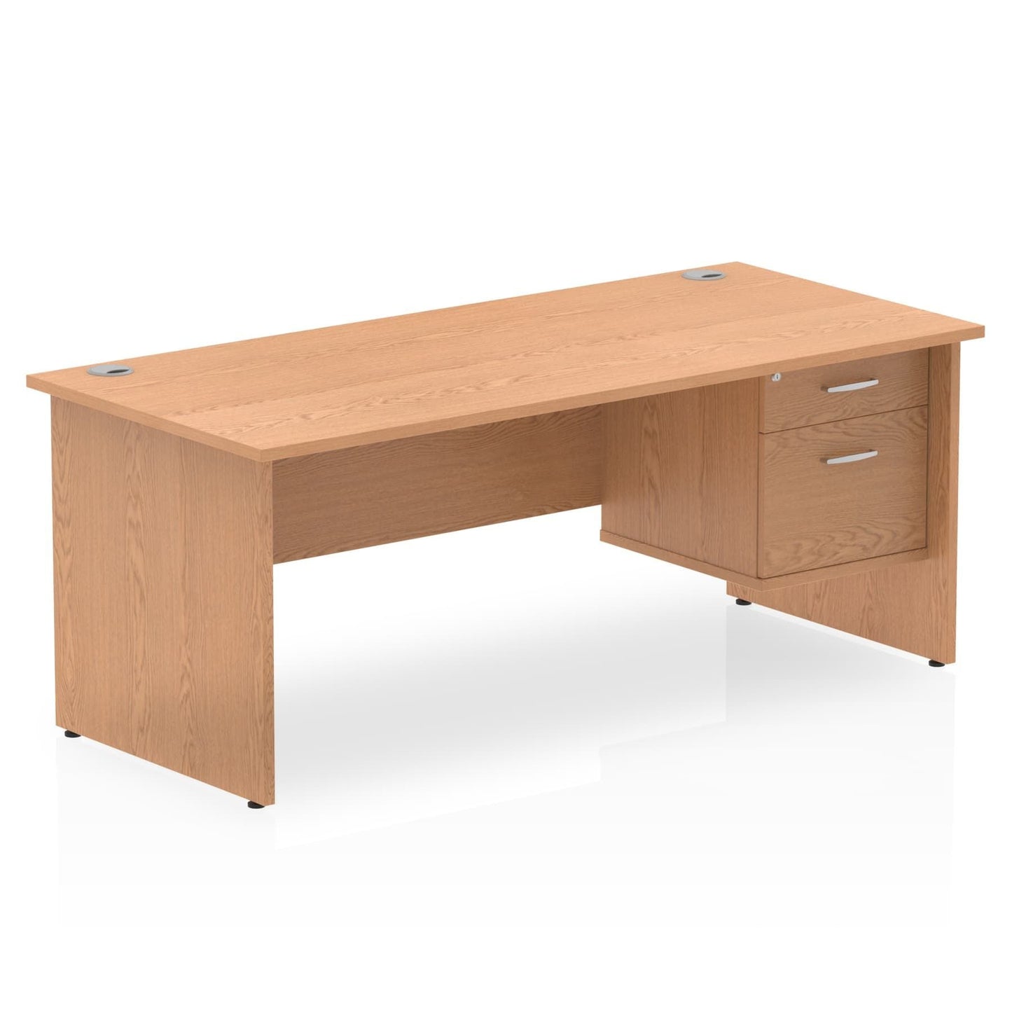 Impulse Panel End Straight Desk With Single Fixed Pedestal