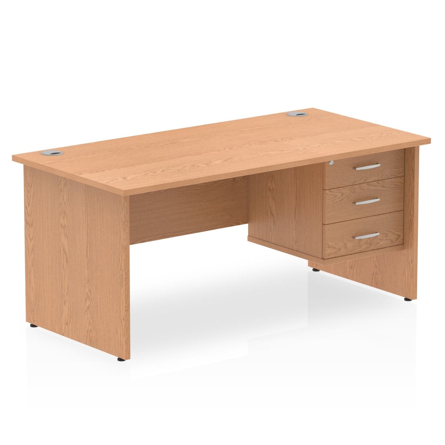 Impulse Panel End Straight Desk With Single Fixed Pedestal