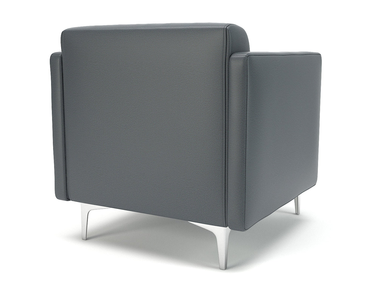 Napa Slim Arm 75cm Wide Armchair in Cristina Marrone Ultima Faux Leather