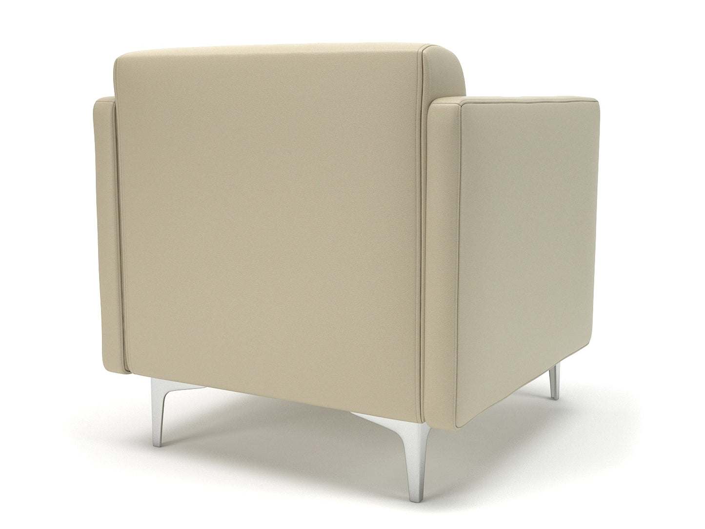 Napa Slim Arm 75cm Wide Armchair in Cristina Marrone Ultima Faux Leather