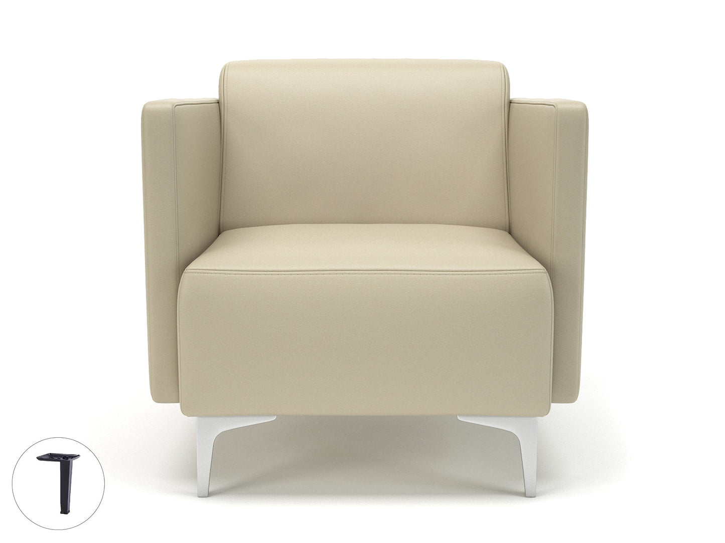 Napa Slim Arm 75cm Wide Armchair in Cristina Marrone Ultima Faux Leather