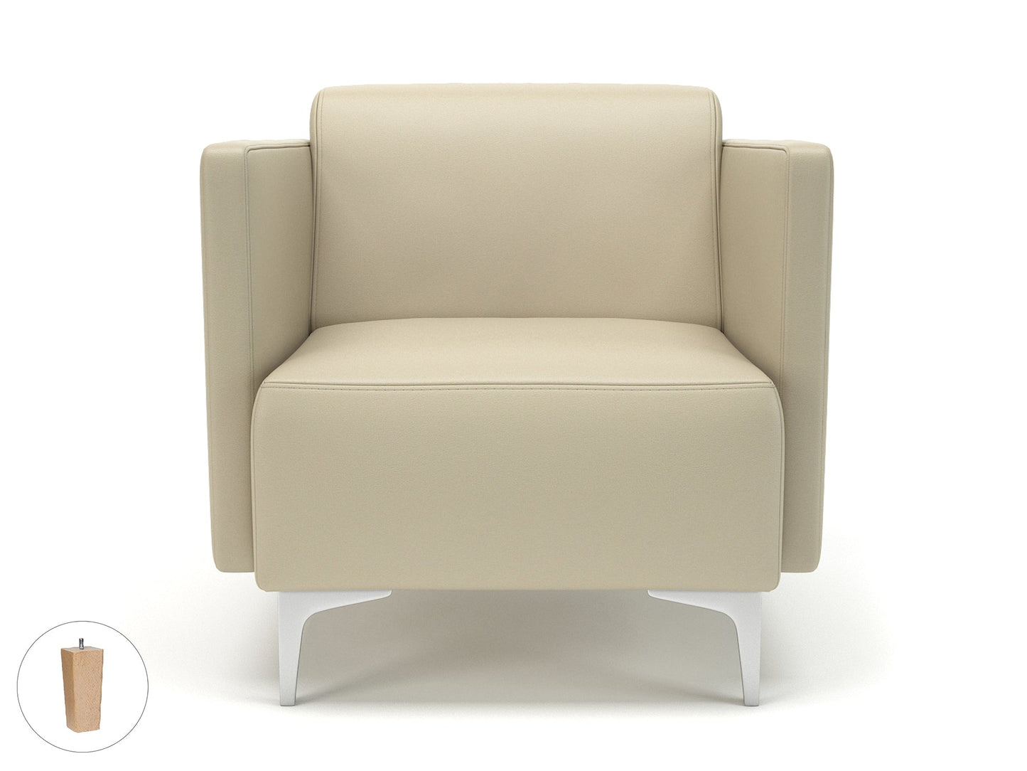 Napa Slim Arm 75cm Wide Armchair in Cristina Marrone Ultima Faux Leather