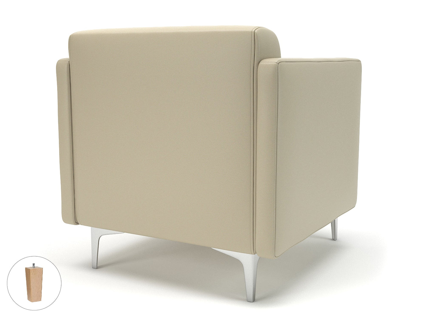 Napa Slim Arm 75cm Wide Armchair in Cristina Marrone Ultima Faux Leather