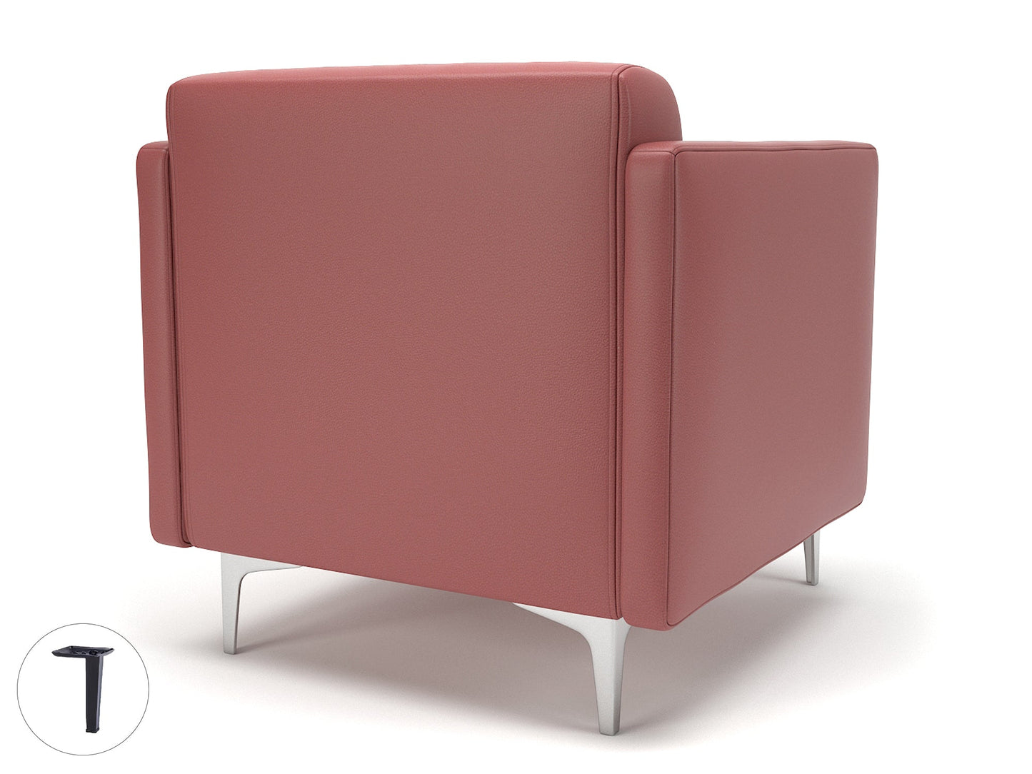 Napa Slim Arm 75cm Wide Armchair in Cristina Marrone Ultima Faux Leather