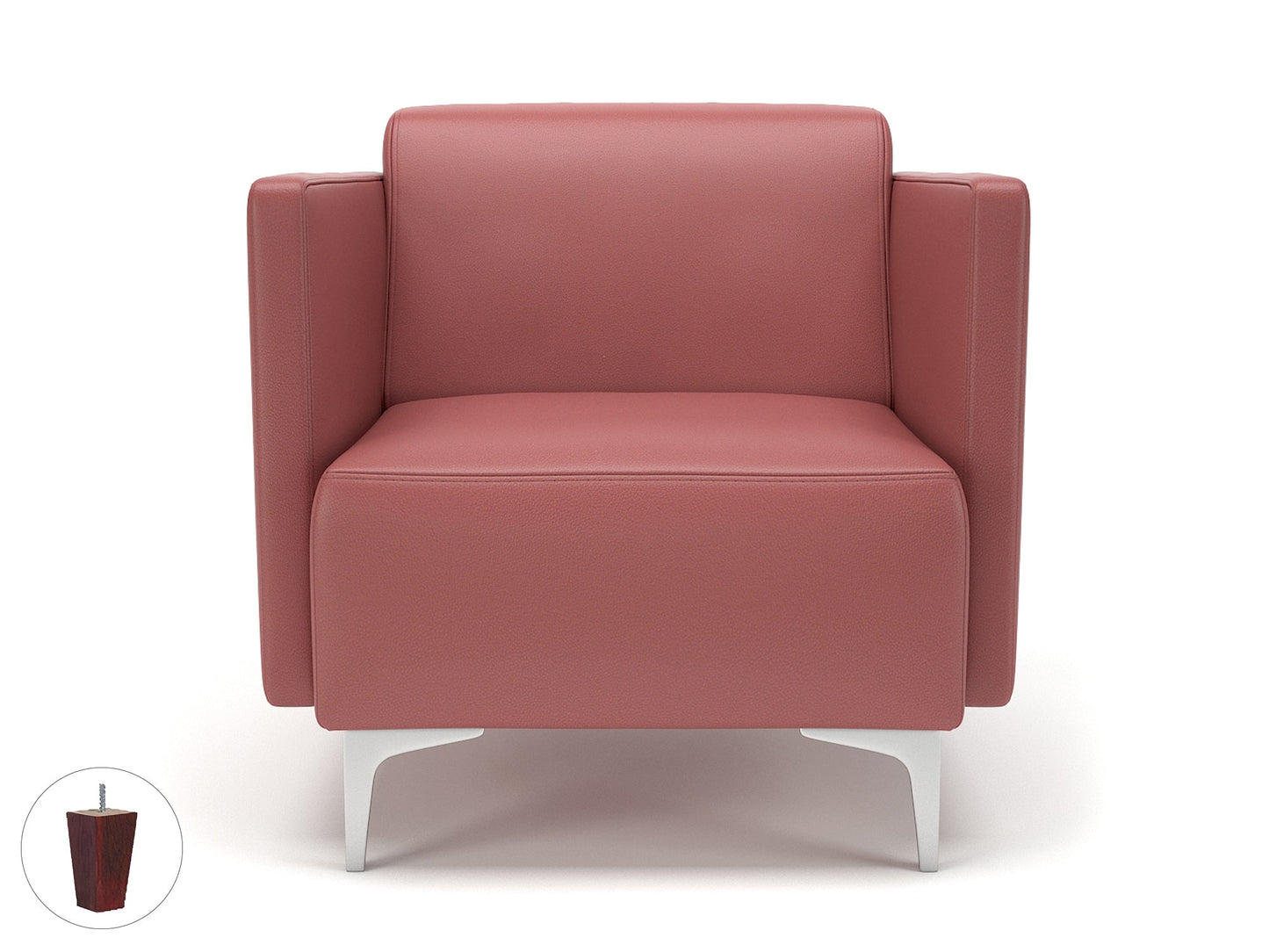 Napa Slim Arm 75cm Wide Armchair in Cristina Marrone Ultima Faux Leather