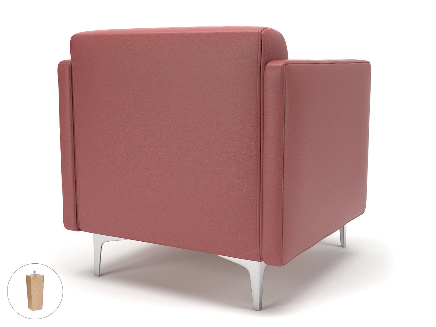Napa Slim Arm 75cm Wide Armchair in Cristina Marrone Ultima Faux Leather