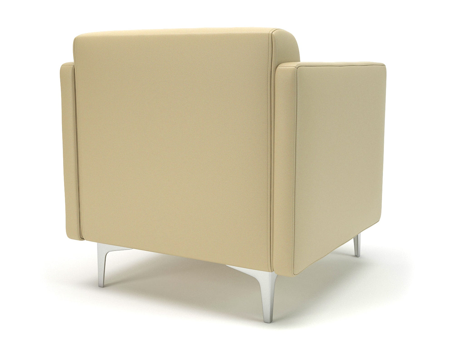 Napa Slim Arm 75cm Wide Armchair in Cristina Marrone Ultima Faux Leather