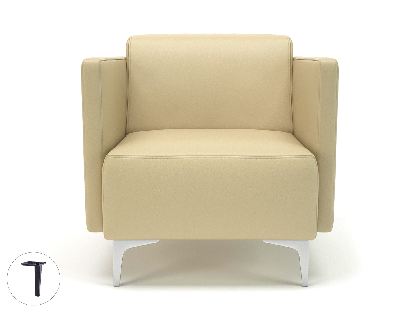 Napa Slim Arm 75cm Wide Armchair in Cristina Marrone Ultima Faux Leather