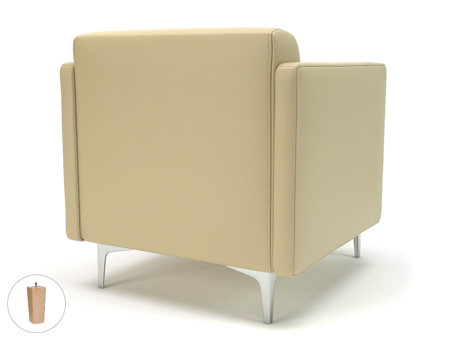 Napa Slim Arm 75cm Wide Armchair in Cristina Marrone Ultima Faux Leather