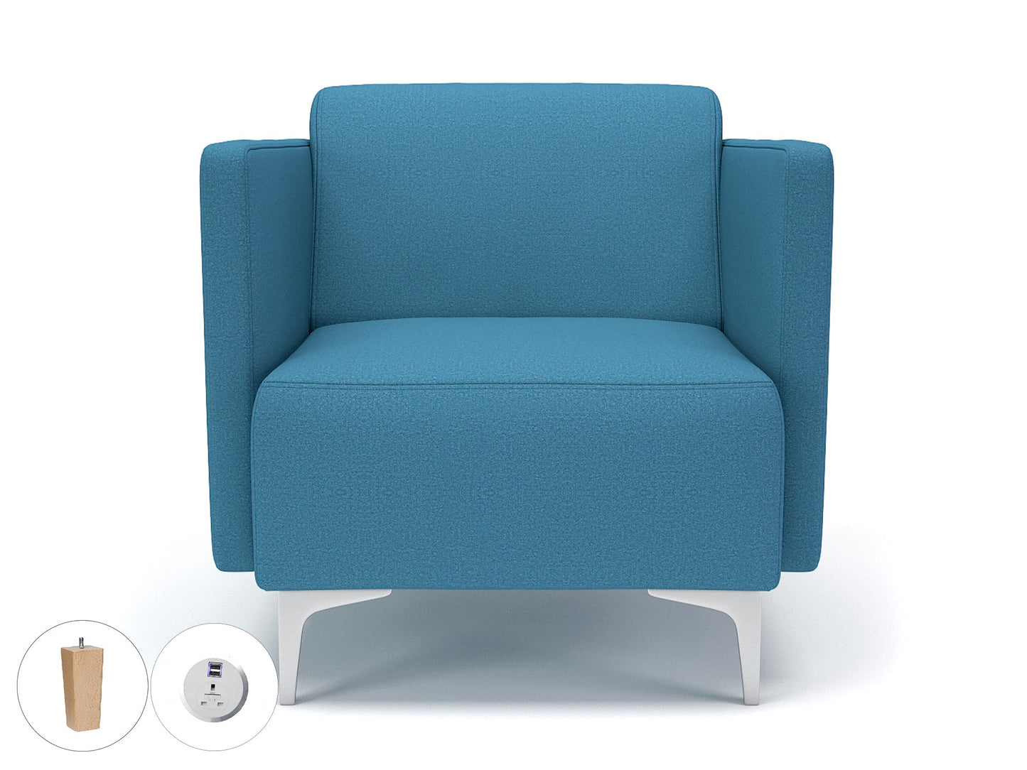 Napa Slim Arm 75cm Wide Armchair in Warwick Dolly Fabric with Socket