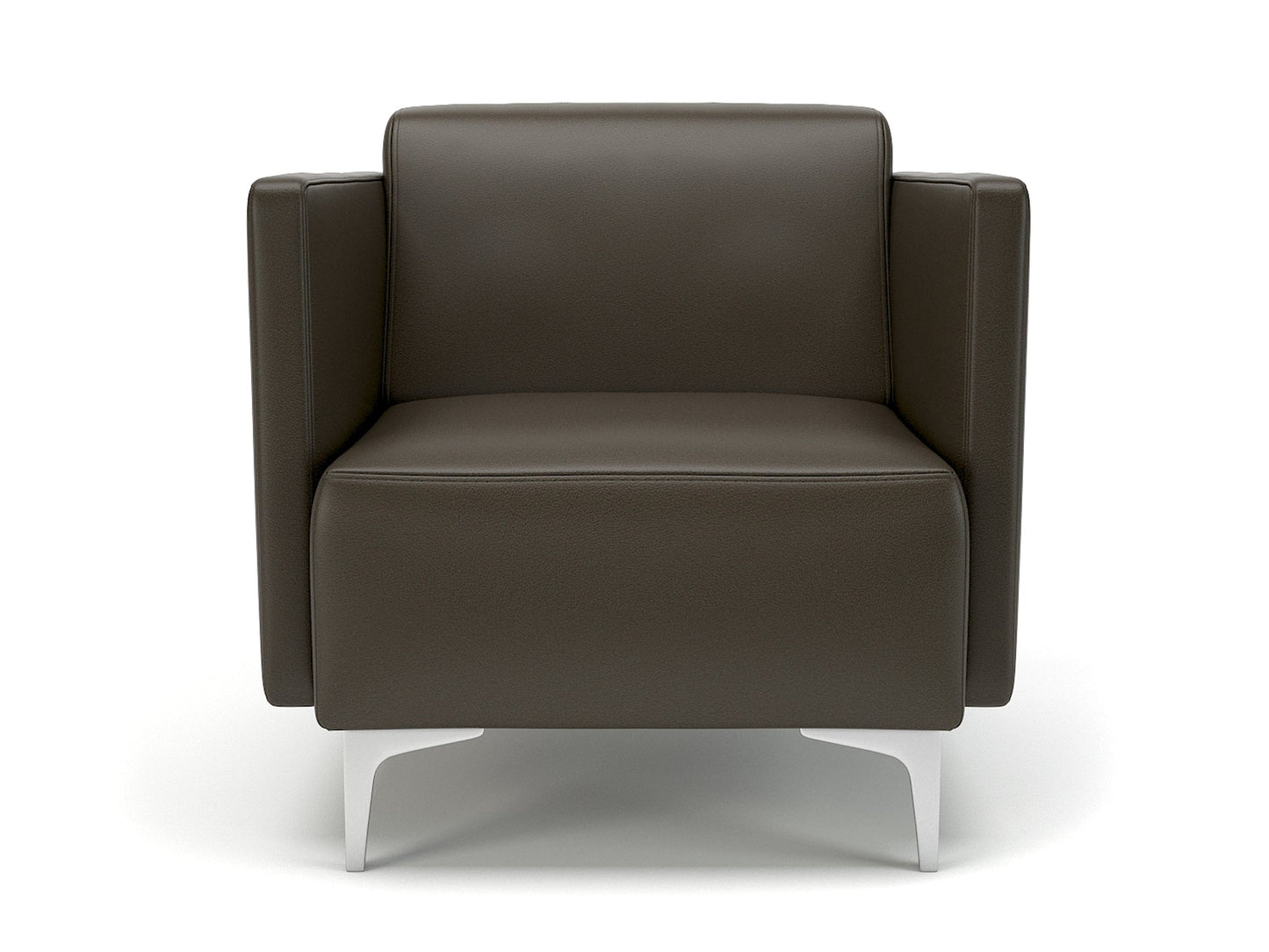 Napa Slim Arm 75cm Wide Armchair in Cristina Marrone Ultima Faux Leather