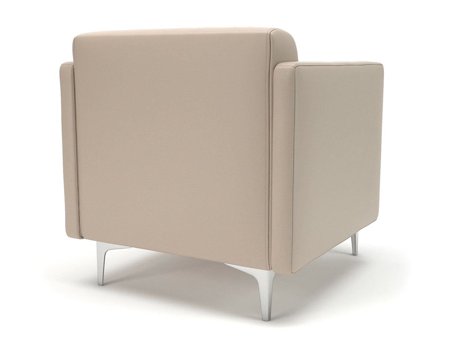 Napa Slim Arm 75cm Wide Armchair in Cristina Marrone Ultima Faux Leather