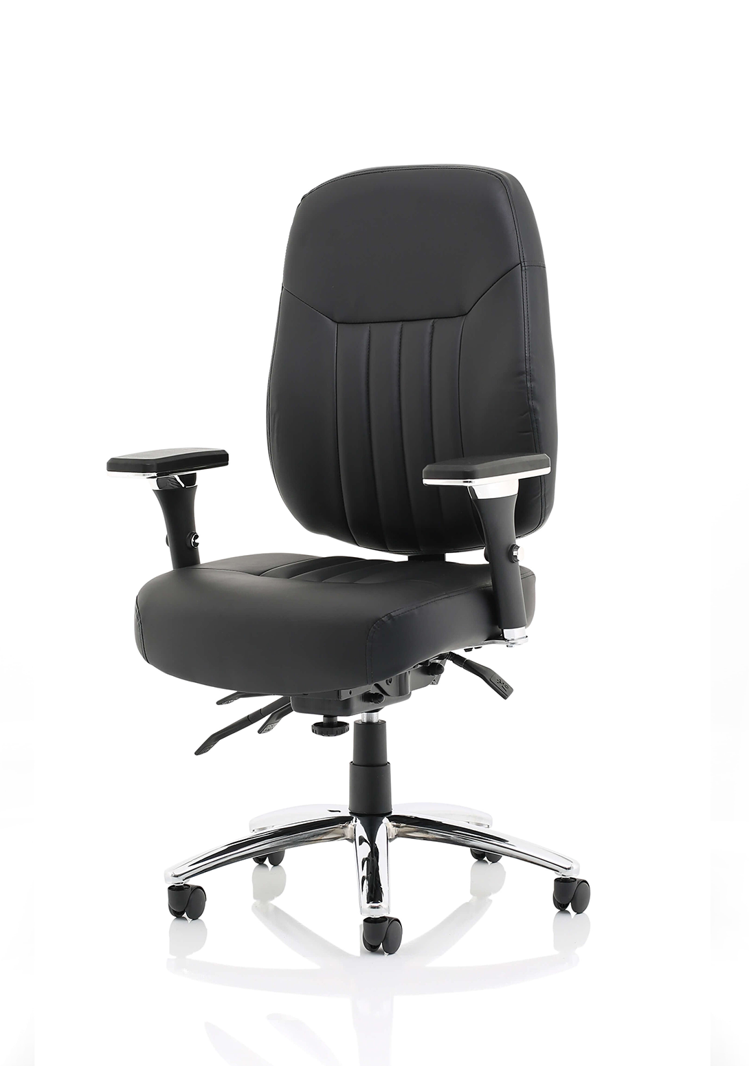 Barcelona Deluxe High Back Task Operator Office Chair with Arms in Sumptuous Blue Fabric