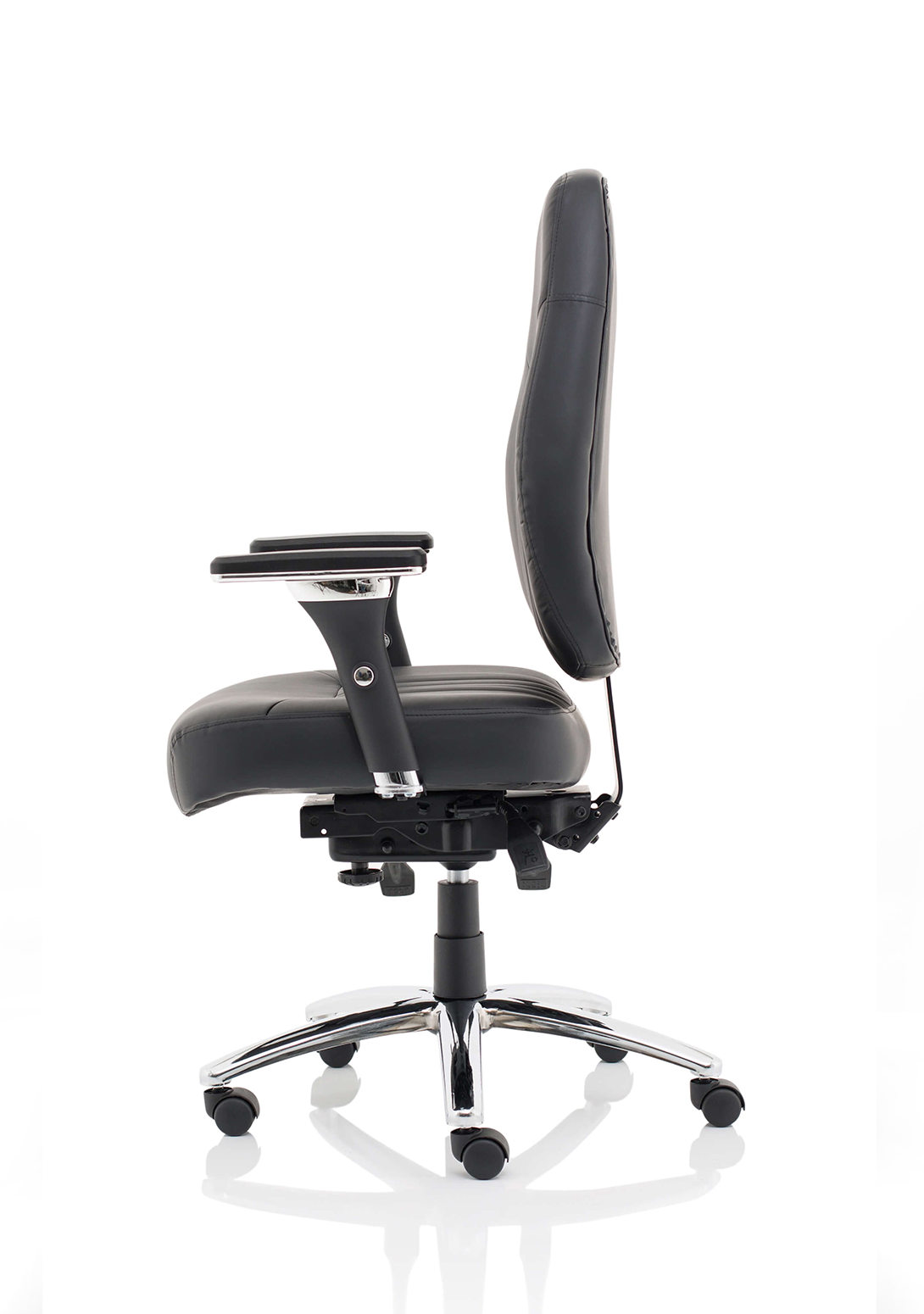 Barcelona Deluxe High Back Task Operator Office Chair with Arms in Sumptuous Blue Fabric