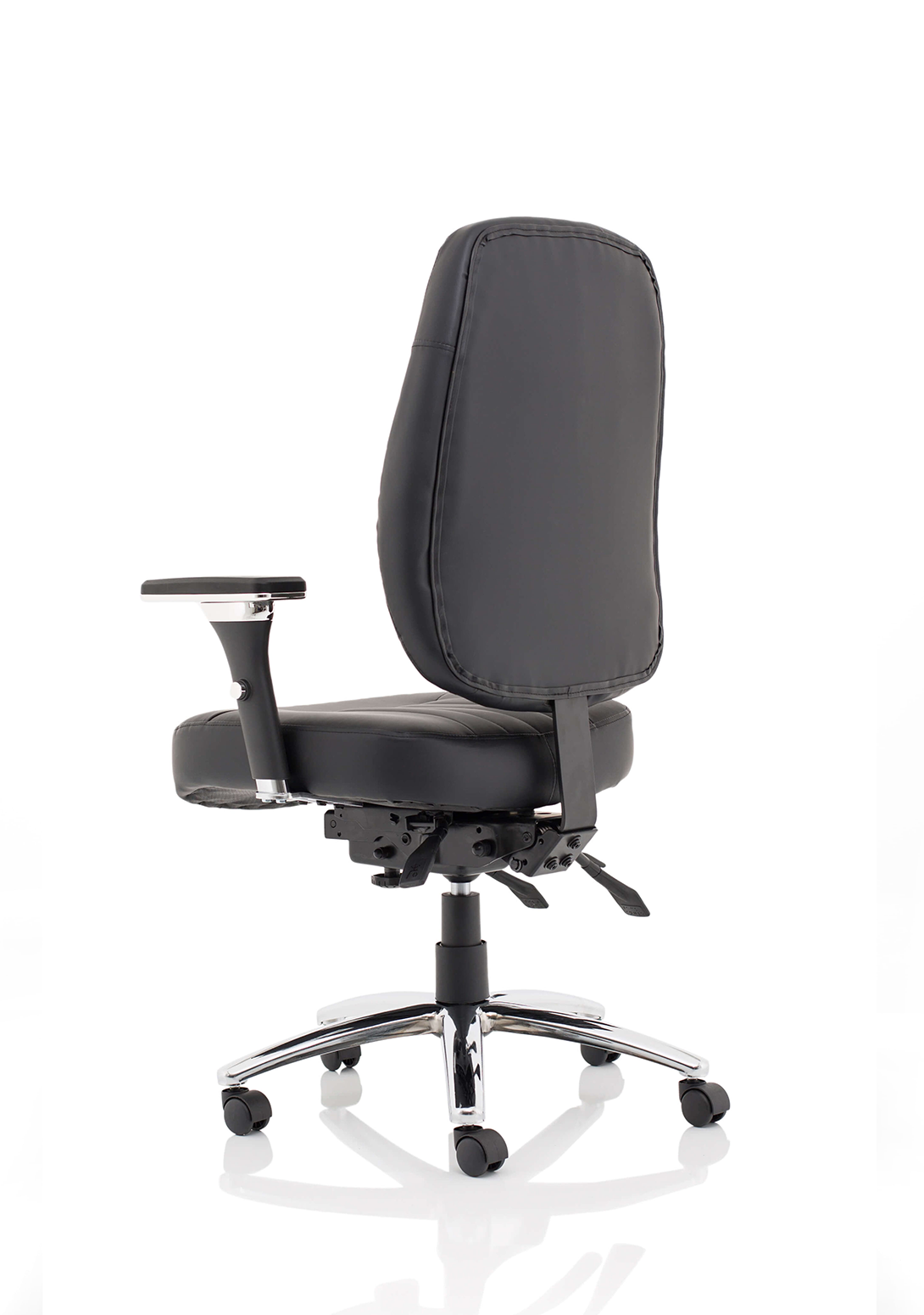 Barcelona Deluxe High Back Task Operator Office Chair with Arms in Sumptuous Blue Fabric