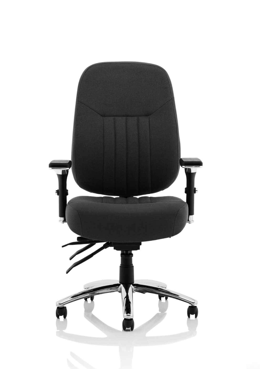 Barcelona Deluxe High Back Task Operator Office Chair with Arms in Sumptuous Blue Fabric