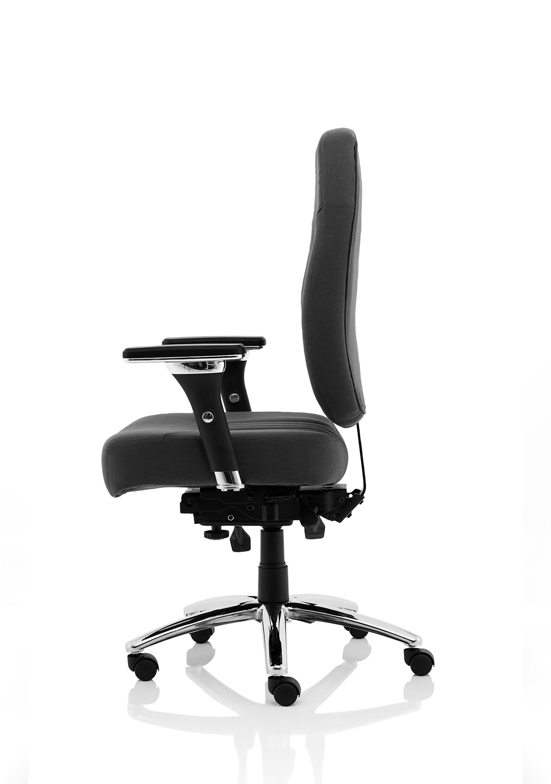 Barcelona Deluxe High Back Task Operator Office Chair with Arms in Sumptuous Blue Fabric