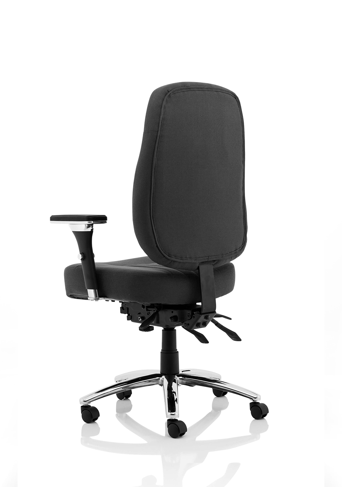 Barcelona Deluxe High Back Task Operator Office Chair with Arms in Sumptuous Blue Fabric