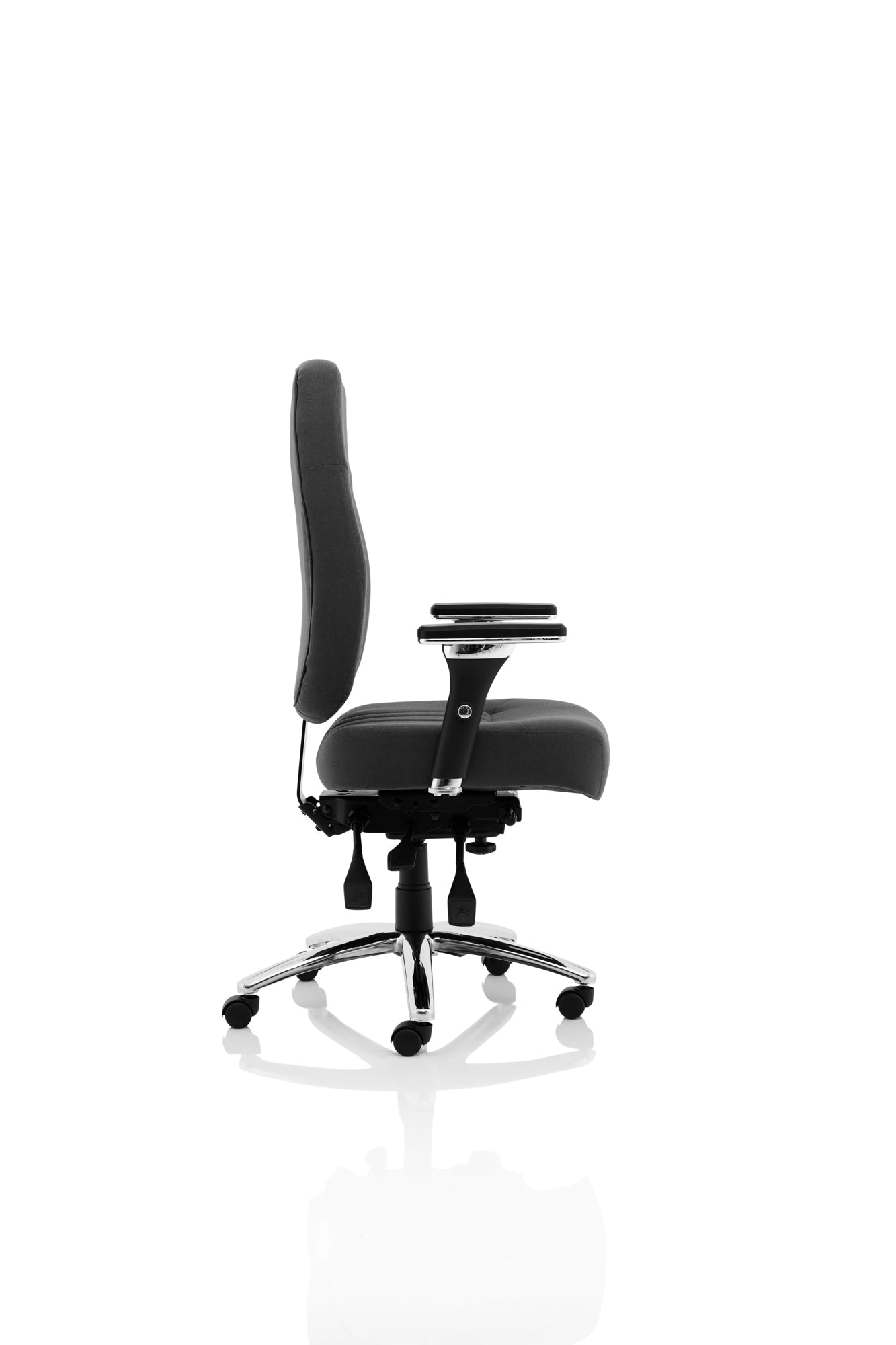 Barcelona Deluxe High Back Task Operator Office Chair with Arms in Sumptuous Blue Fabric