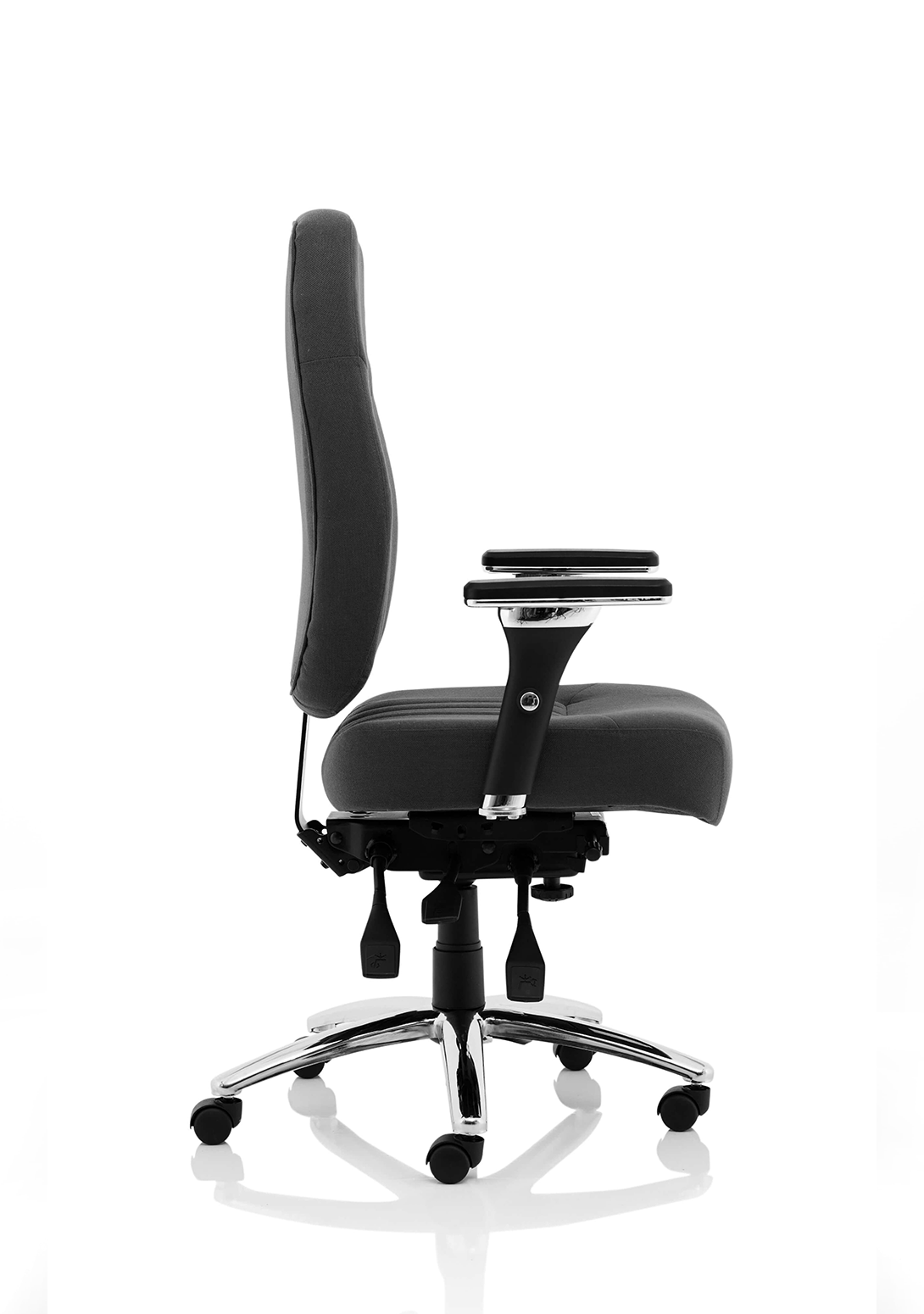 Barcelona Deluxe High Back Task Operator Office Chair with Arms in Sumptuous Blue Fabric