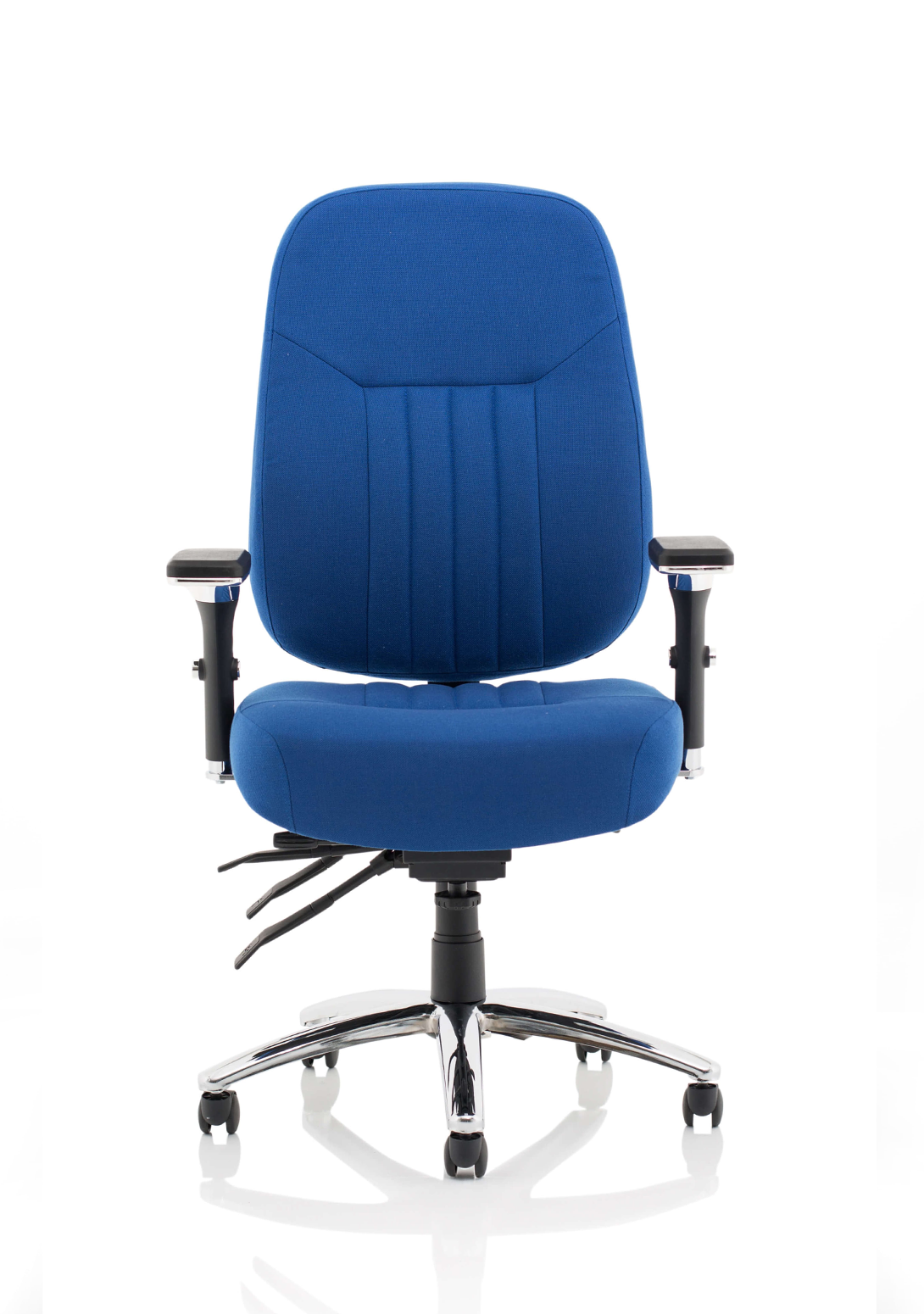 Barcelona Deluxe High Back Task Operator Office Chair with Arms in Sumptuous Blue Fabric