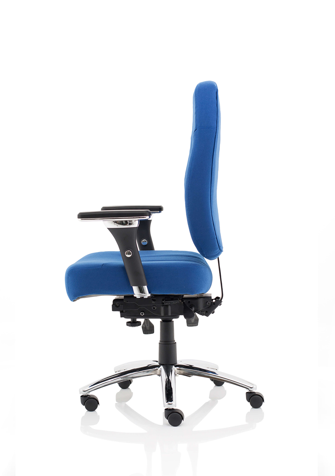 Barcelona Deluxe High Back Task Operator Office Chair with Arms in Sumptuous Blue Fabric