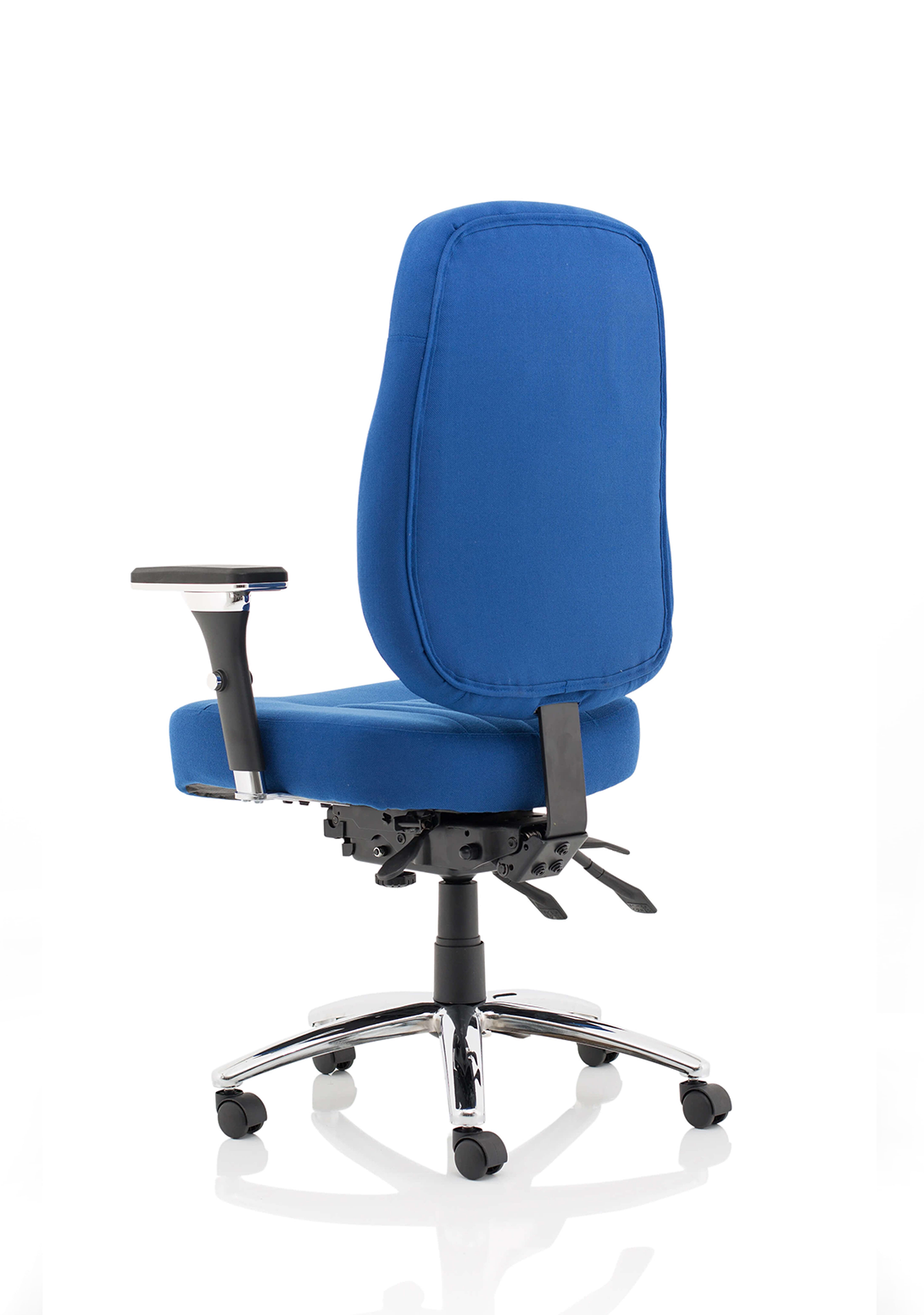 Barcelona Deluxe High Back Task Operator Office Chair with Arms in Sumptuous Blue Fabric