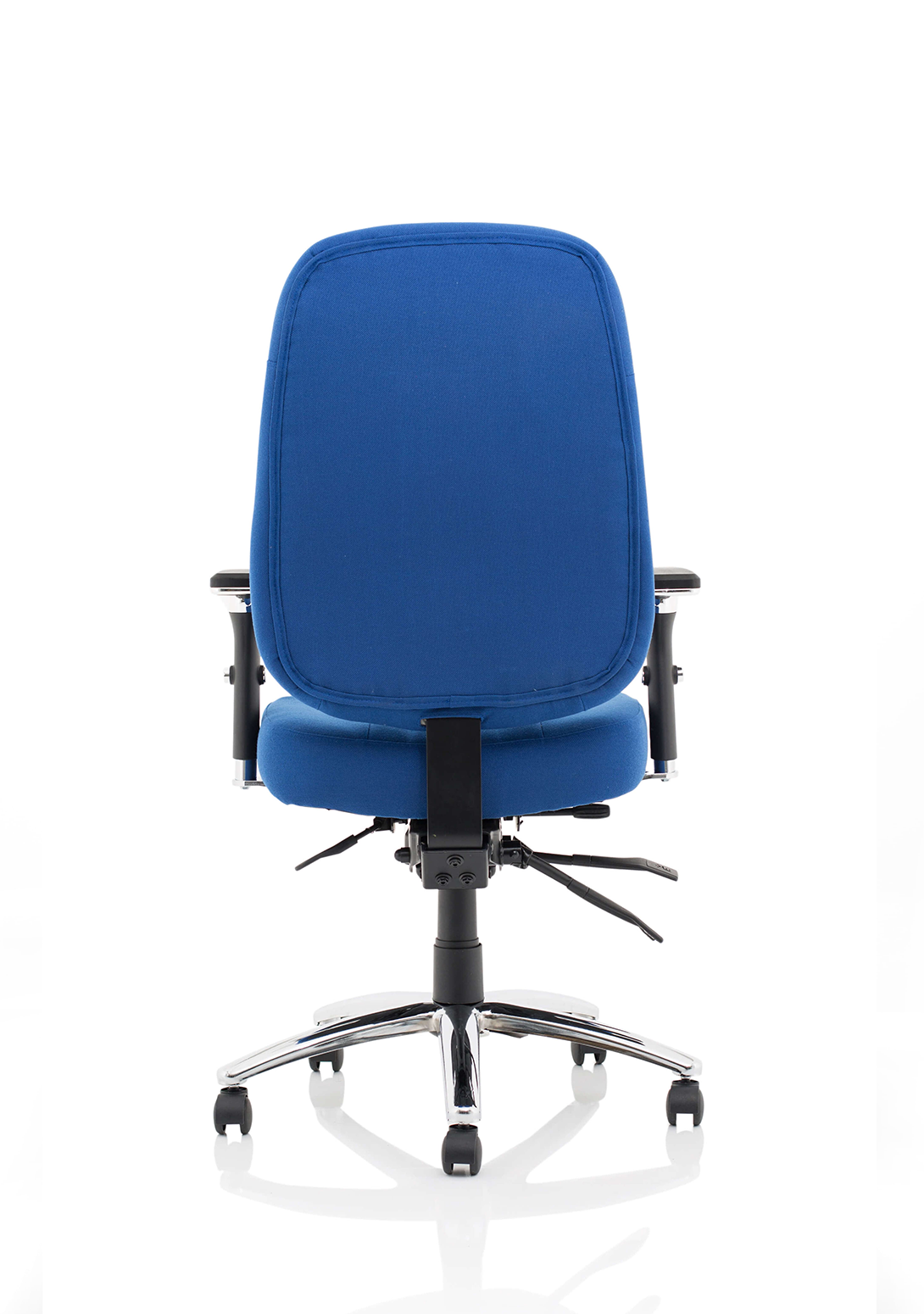 Barcelona Deluxe High Back Task Operator Office Chair with Arms in Sumptuous Blue Fabric