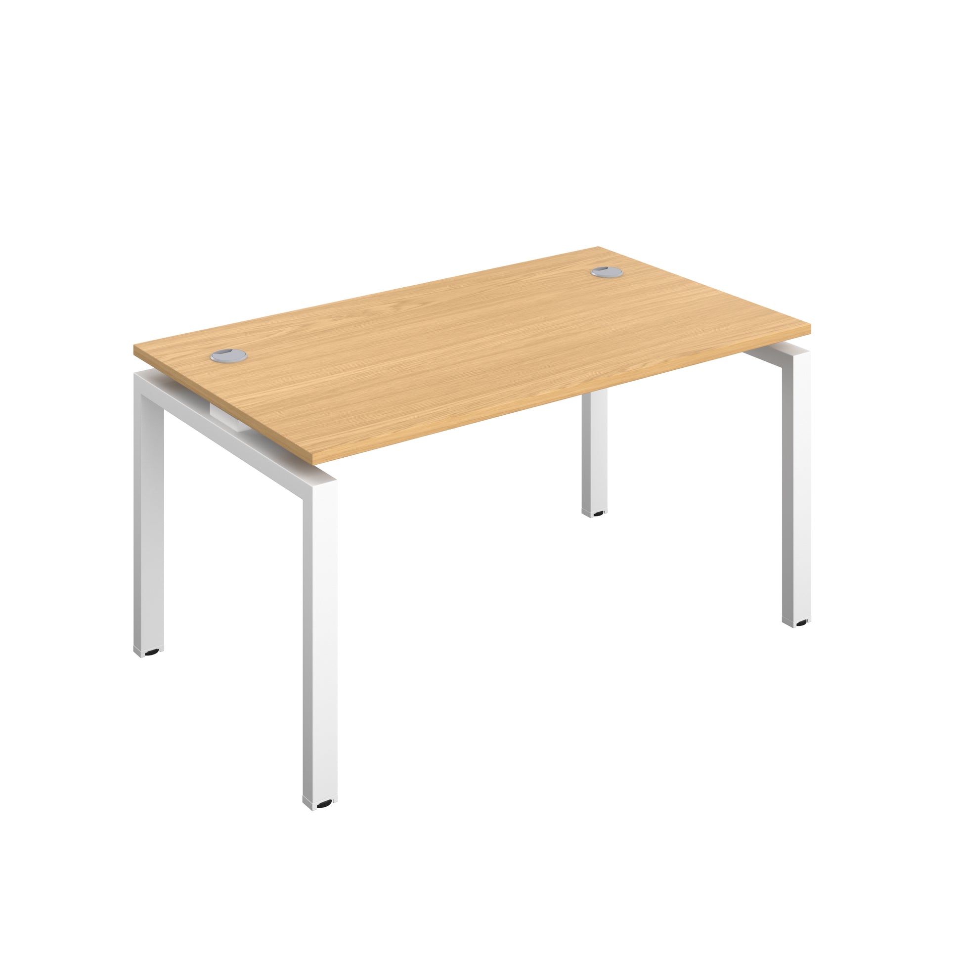 Telescopic Bench with Cable Ports: 1 Person | 1400 X 600 | Nova Oak/White