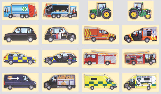 Look Inside – Community Vehicles Wooden Play Set