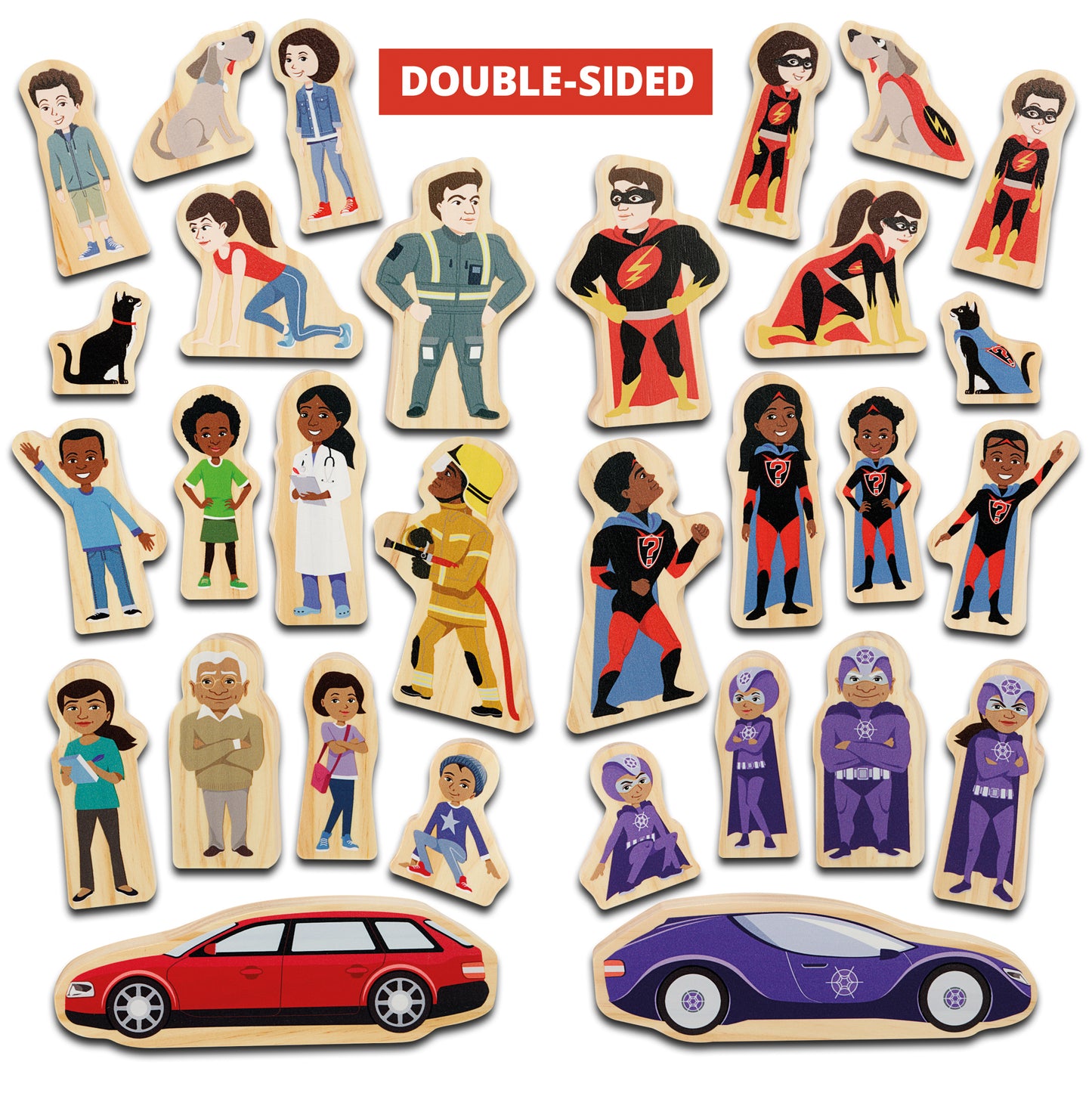 Superhero Wooden Characters