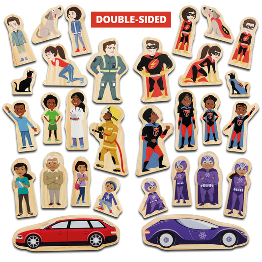 Superhero Wooden Characters