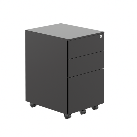 Under Desk Steel Pedestal 3 Drawer | Black