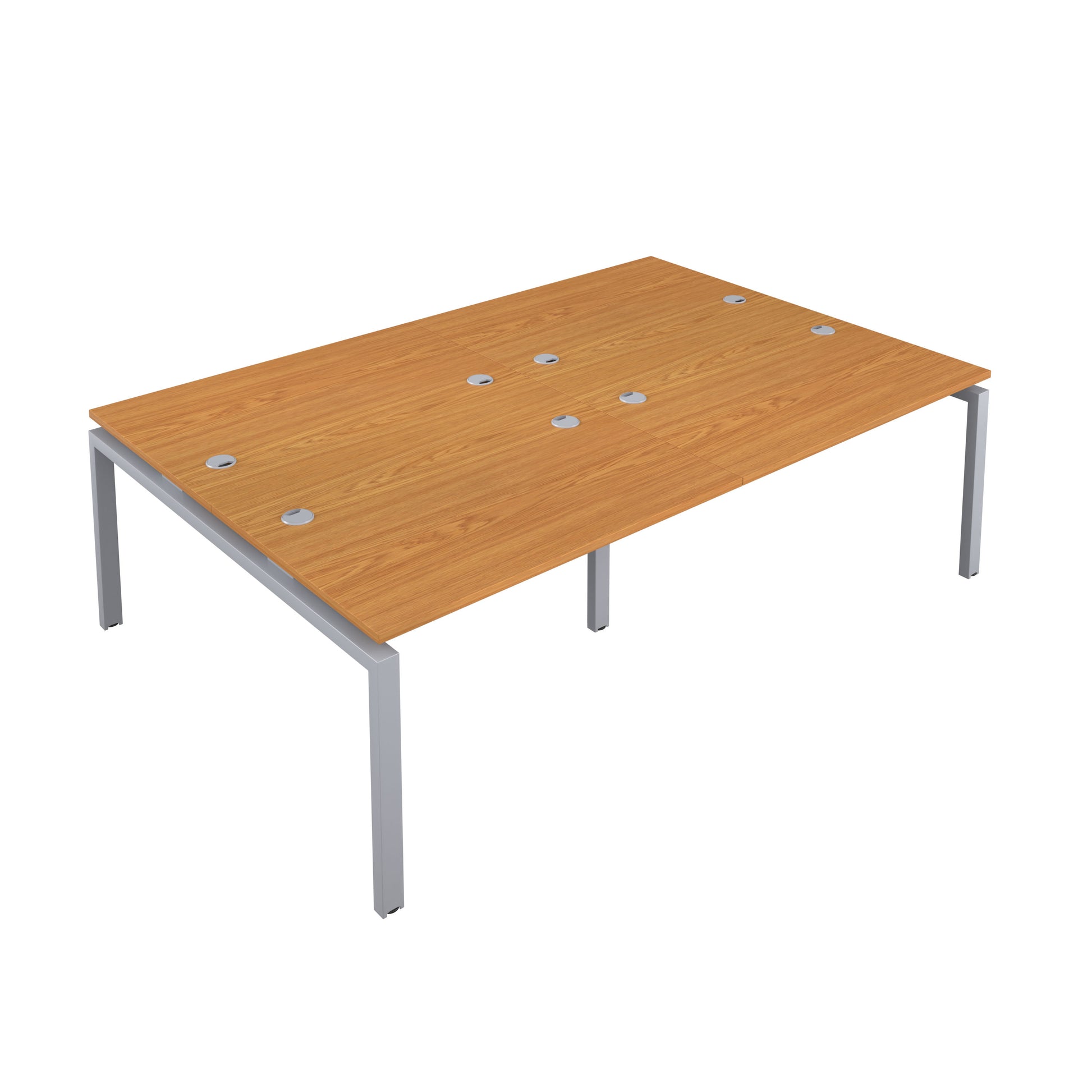 Telescopic Sliding Bench with Cable Ports: 4 Person | 1200 X 800 | Nova Oak/Silver