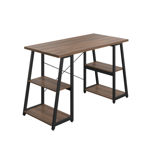 Odell Desk with A-Frame and Shelves | Dark Walnut/Black
