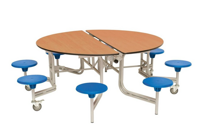 Eight Seat Round Mobile Folding Table