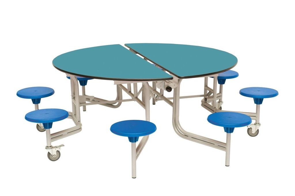 Eight Seat Round Mobile Folding Table