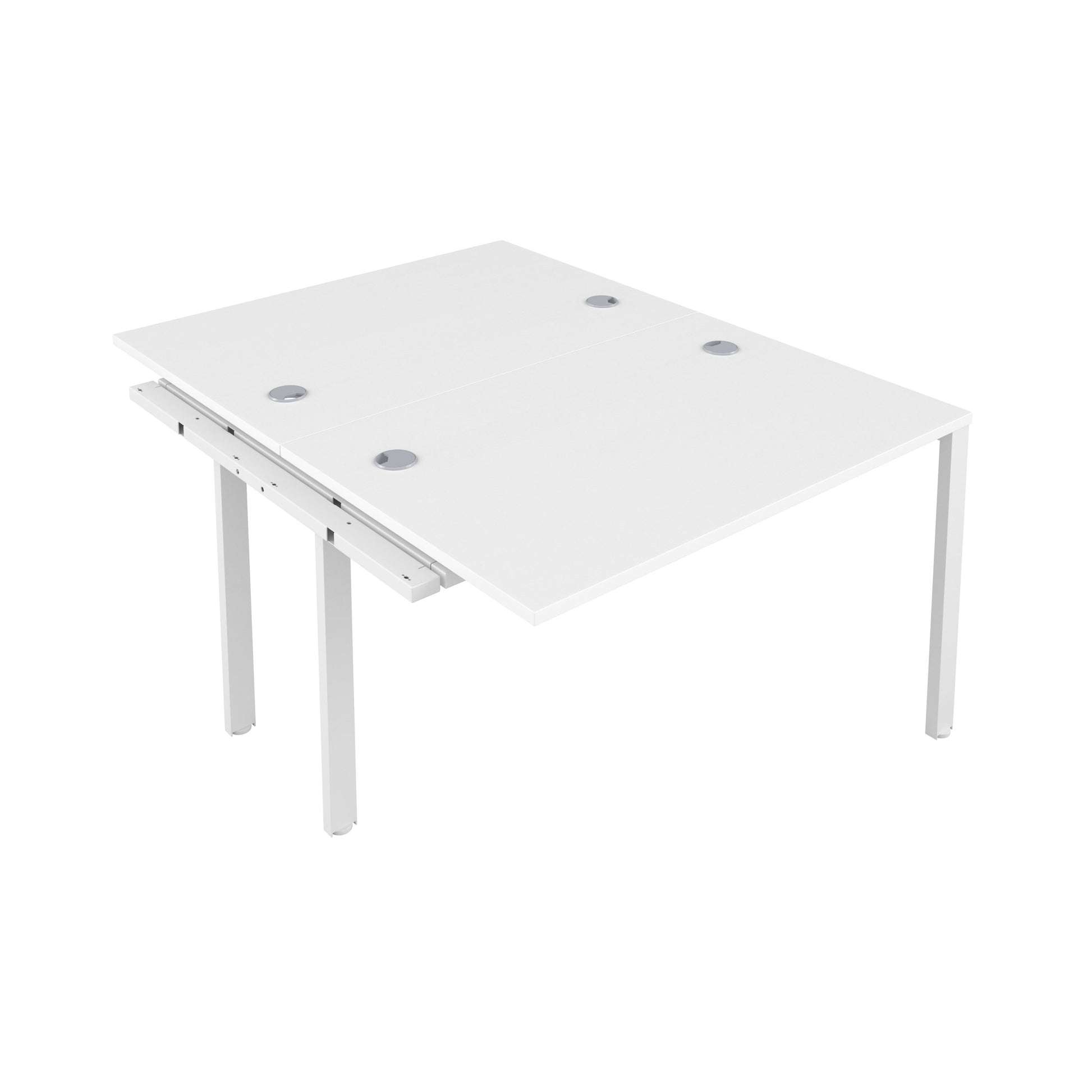 CB Bench Extension with Cable Ports: 2 Person | 1600 X 800 | White/White