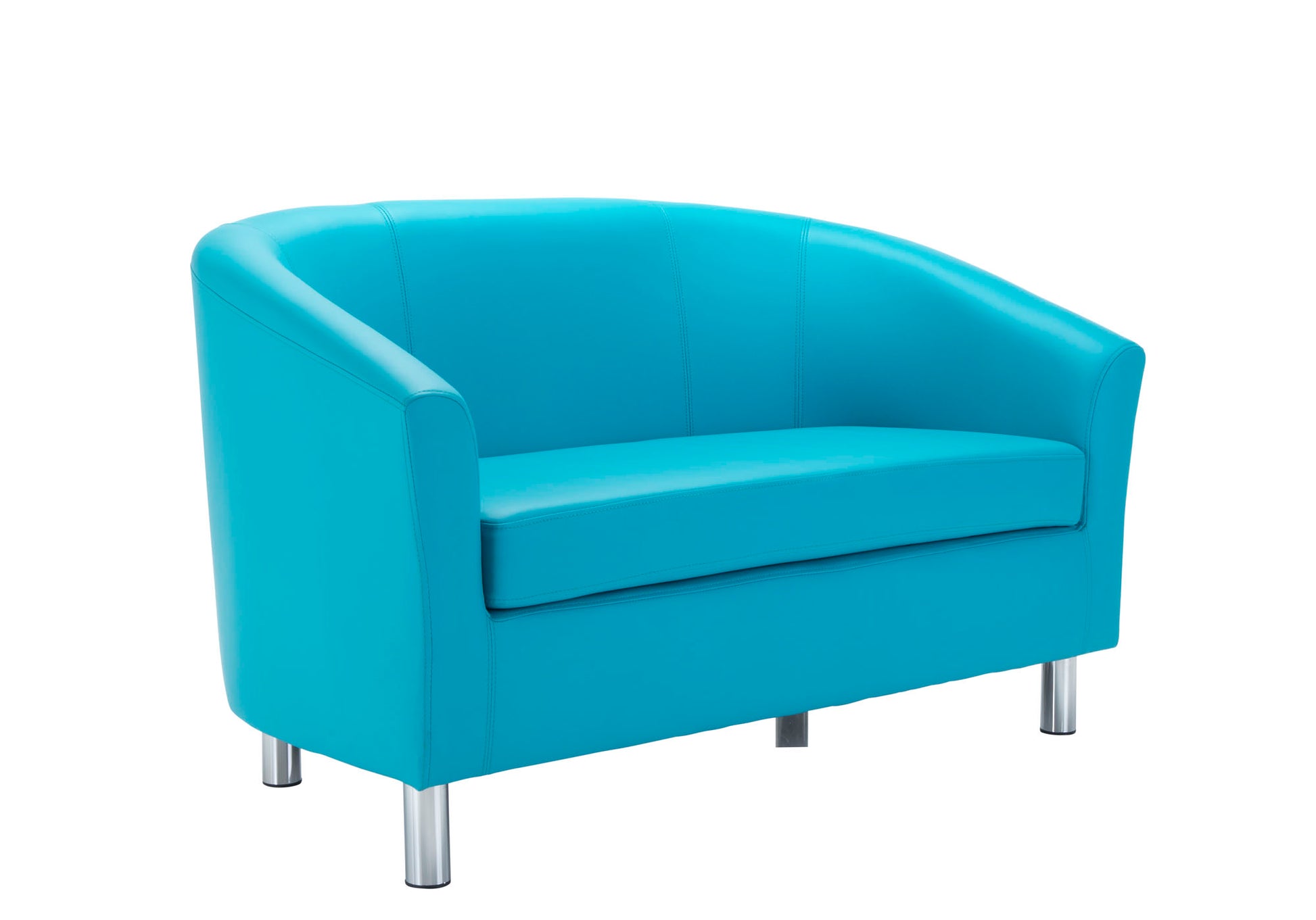 Tub Sofa with Metal Feet | Sky Blue PU