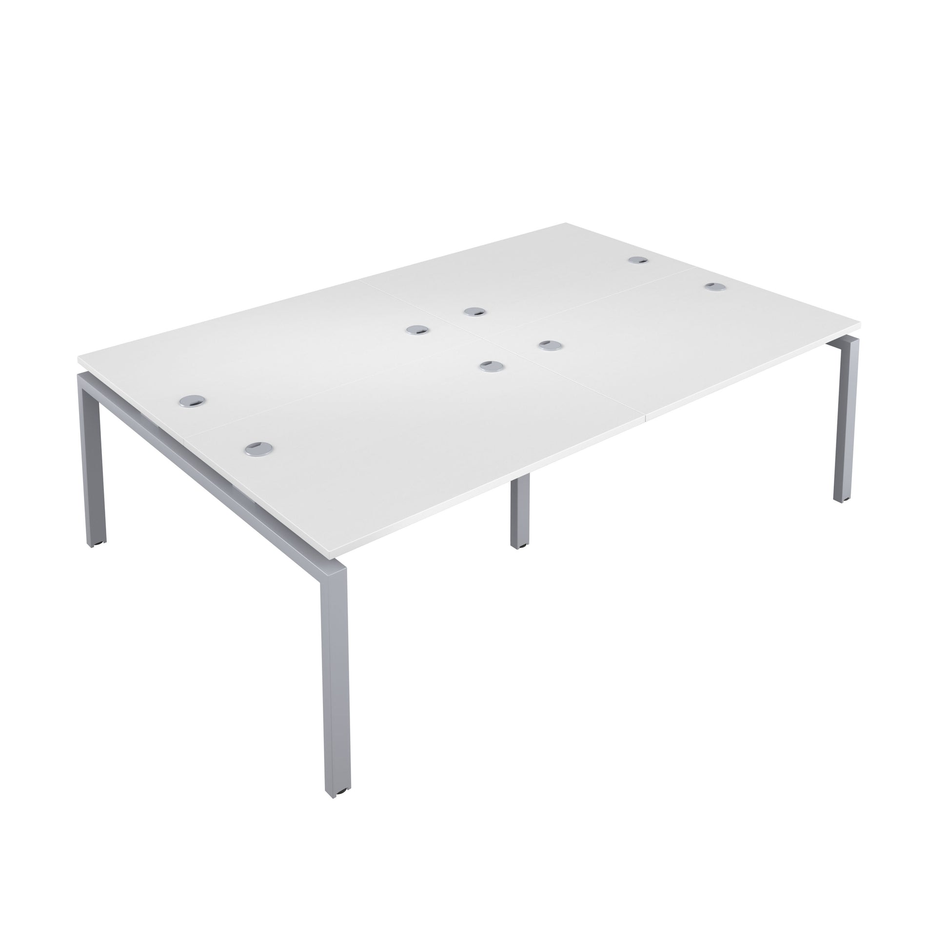 Telescopic Sliding Bench with Cable Ports: 4 Person | 1200 X 600 | White/Silver