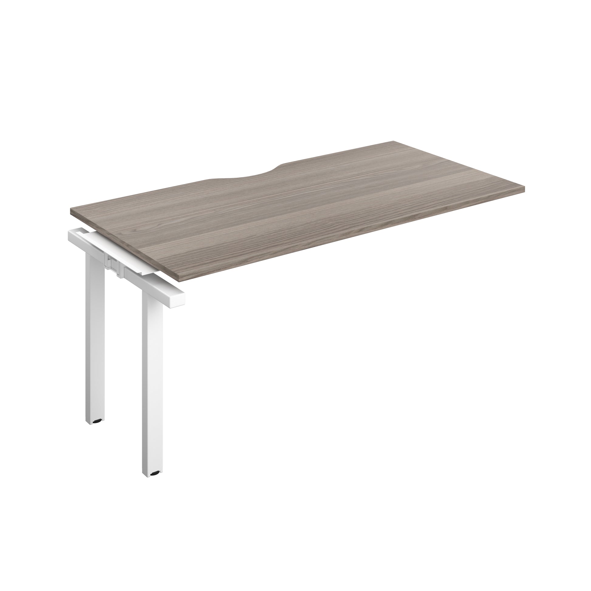 Telescopic Sliding Bench Extension with Cut Out: 1 Person | 1600 X 800 | Grey Oak/White