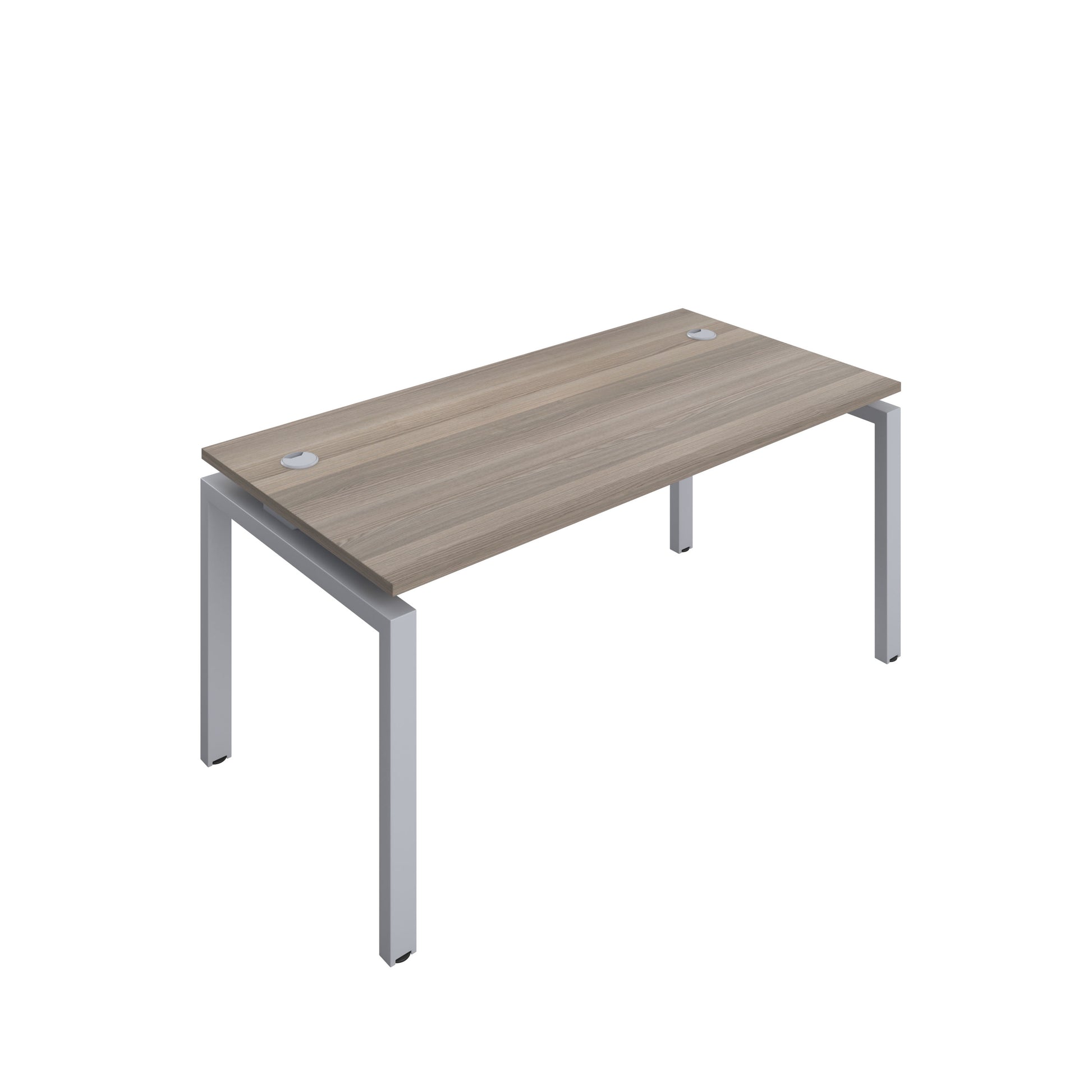 Telescopic Bench with Cable Ports: 1 Person | 1400 X 800 | Grey Oak/Silver