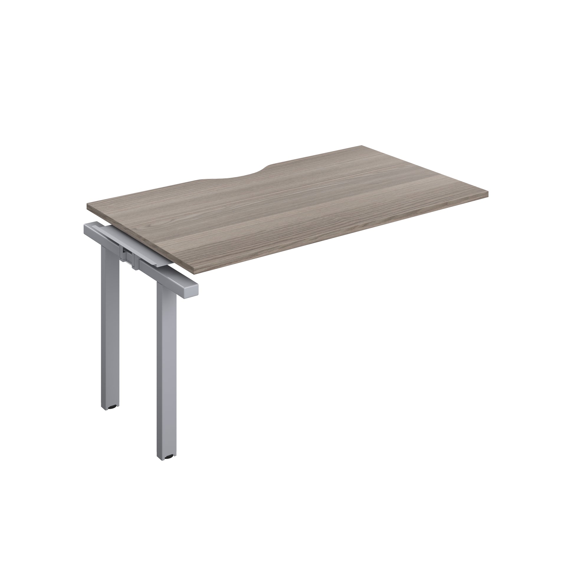 Telescopic Sliding Bench Extension with Cut Out: 1 Person | 1400 X 800 | Grey Oak/Silver
