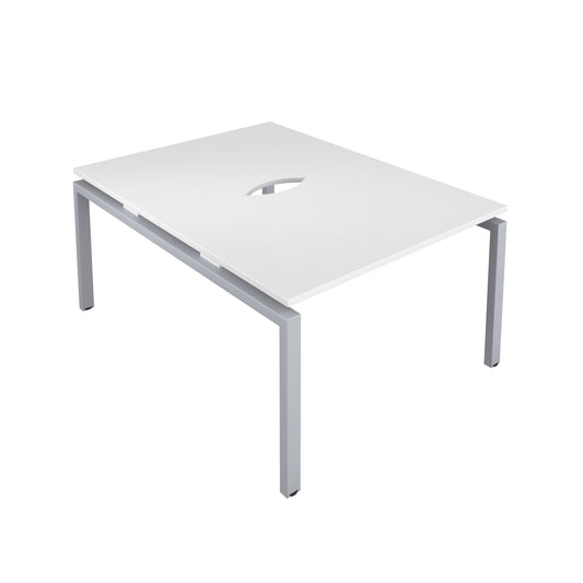 Telescopic Sliding Bench with Cut Out: 2 Person | 1200 X 600 | White/Silver