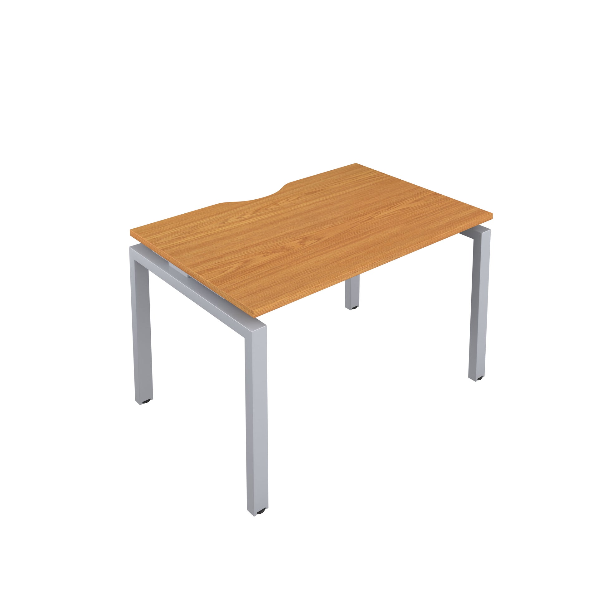 Telescopic Sliding Bench with Cut Out: 1 Person | 1200 X 600 | Nova Oak/Silver