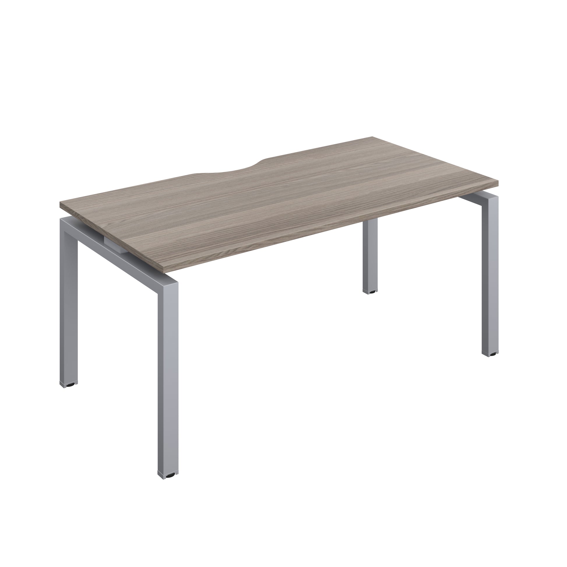 Telescopic Sliding Bench with Cut Out: 1 Person | 1600 X 600 | Grey Oak/Silver