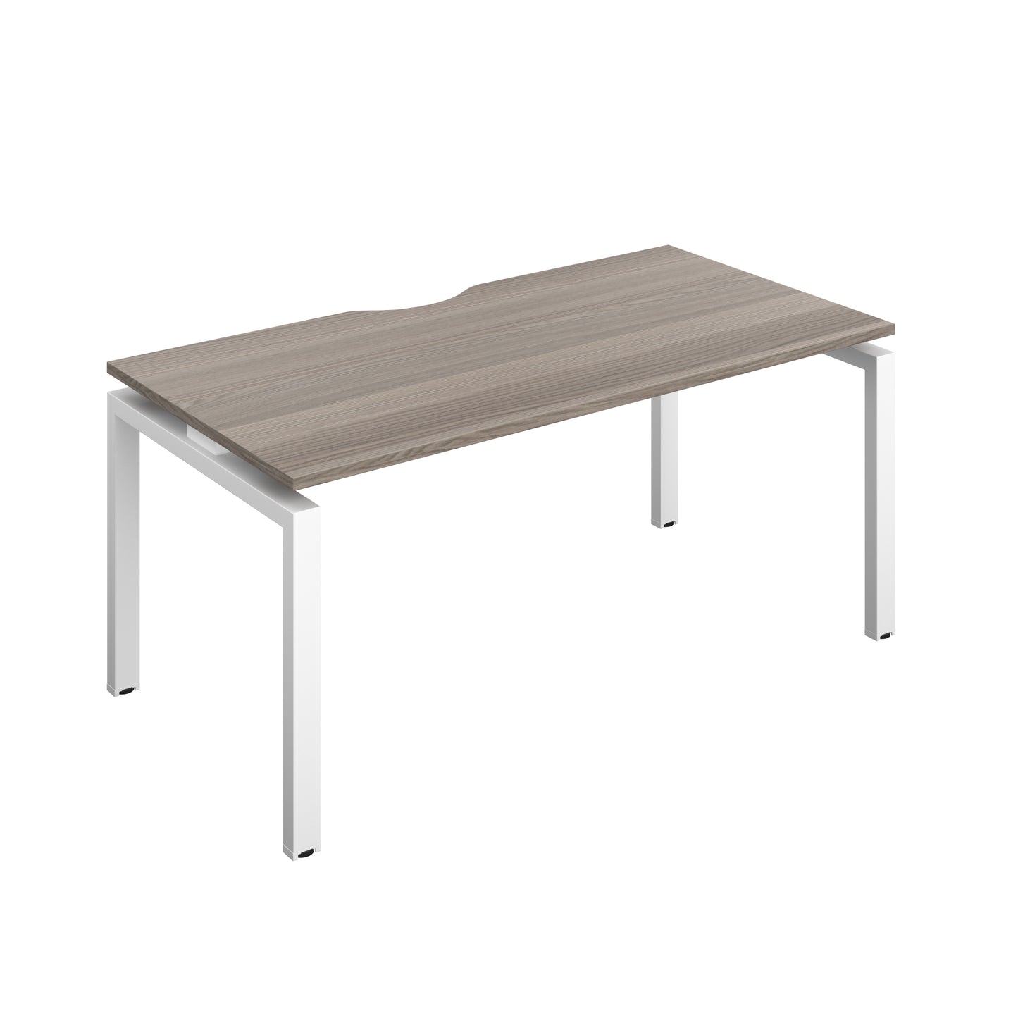 Telescopic Sliding Bench with Cut Out: 1 Person | 1600 X 600 | Grey Oak/White